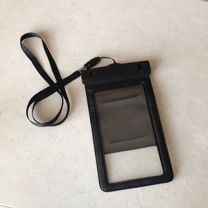 Waterproof phone protector pouch, black